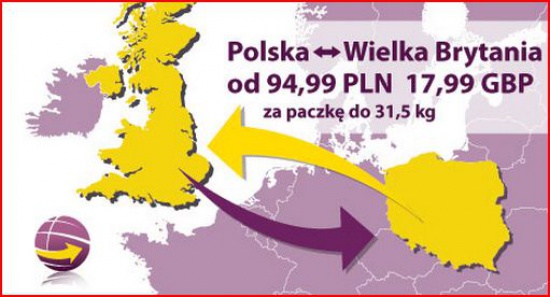 Paczki do/z Wielkiej Brytanii - 94,99zł za 31,5kg!