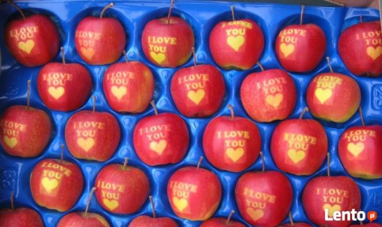 SPRZEDAM JABŁKA Z NAPISAM - I I LOVE YOU