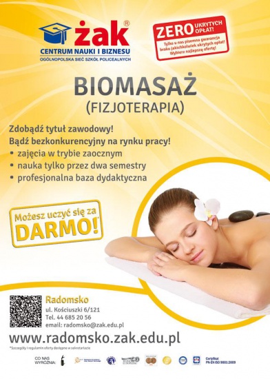 Biomasaż w Żak-u! Zapisz się do 31.10.2014r.!