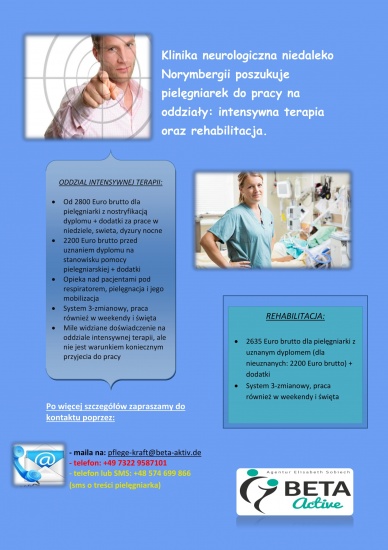 Klinika neurologiczna–praca - pielęgniarka,Niemcy