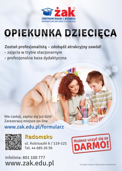 Zostań Opiekunką Dziecięcą! Przyjdź i zapisz się do Żaka!