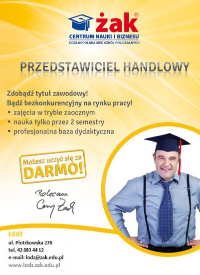 Zawód w rok PRZEDSTAWICIEL HANDLOWY