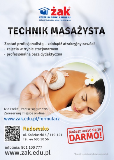 Zostań Masażystą! Zapisz się do Żaka już dziś!