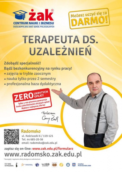 Terapeuta ds. Uzależnień- zapisy w Żaku trwają!